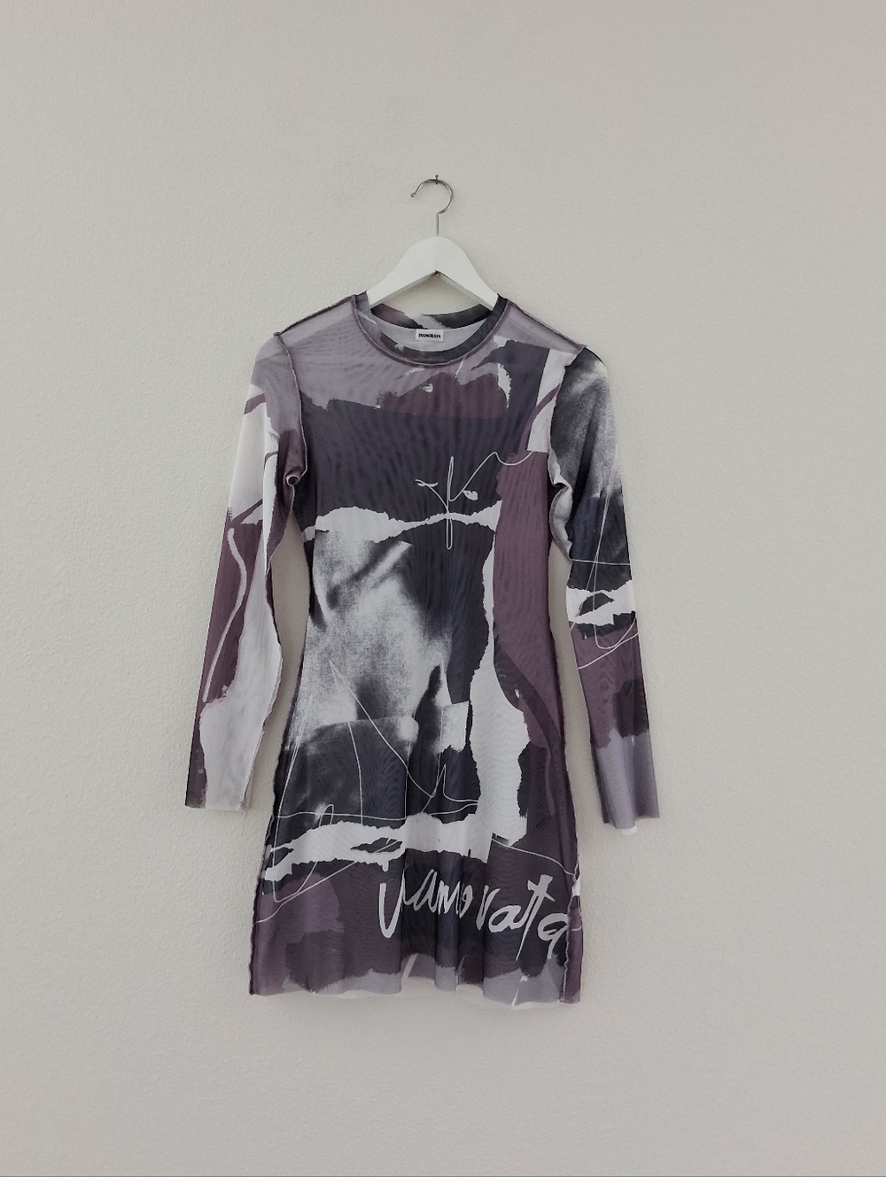 Inamorata Vita Mini Dress Mesh Purple Abstract - Picture 3 of 14